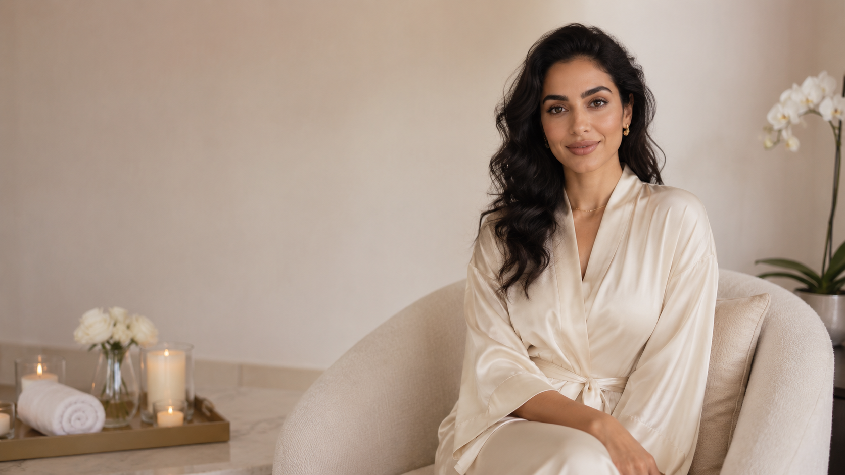 Woman in a robe reflecting body contouring after weight loss at Plastic Surgery of Austin
