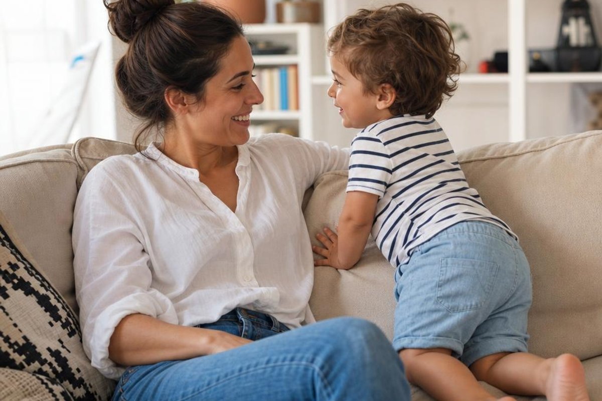 Ilustración que muestra que cargar a un niño puede implicar agacharse, alcanzar, sostener y bajar.