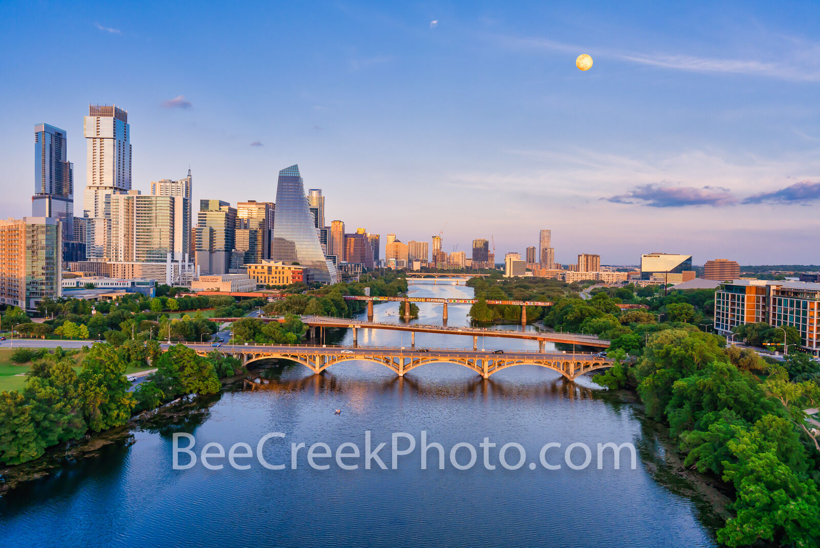 The Austin skyline at dusk